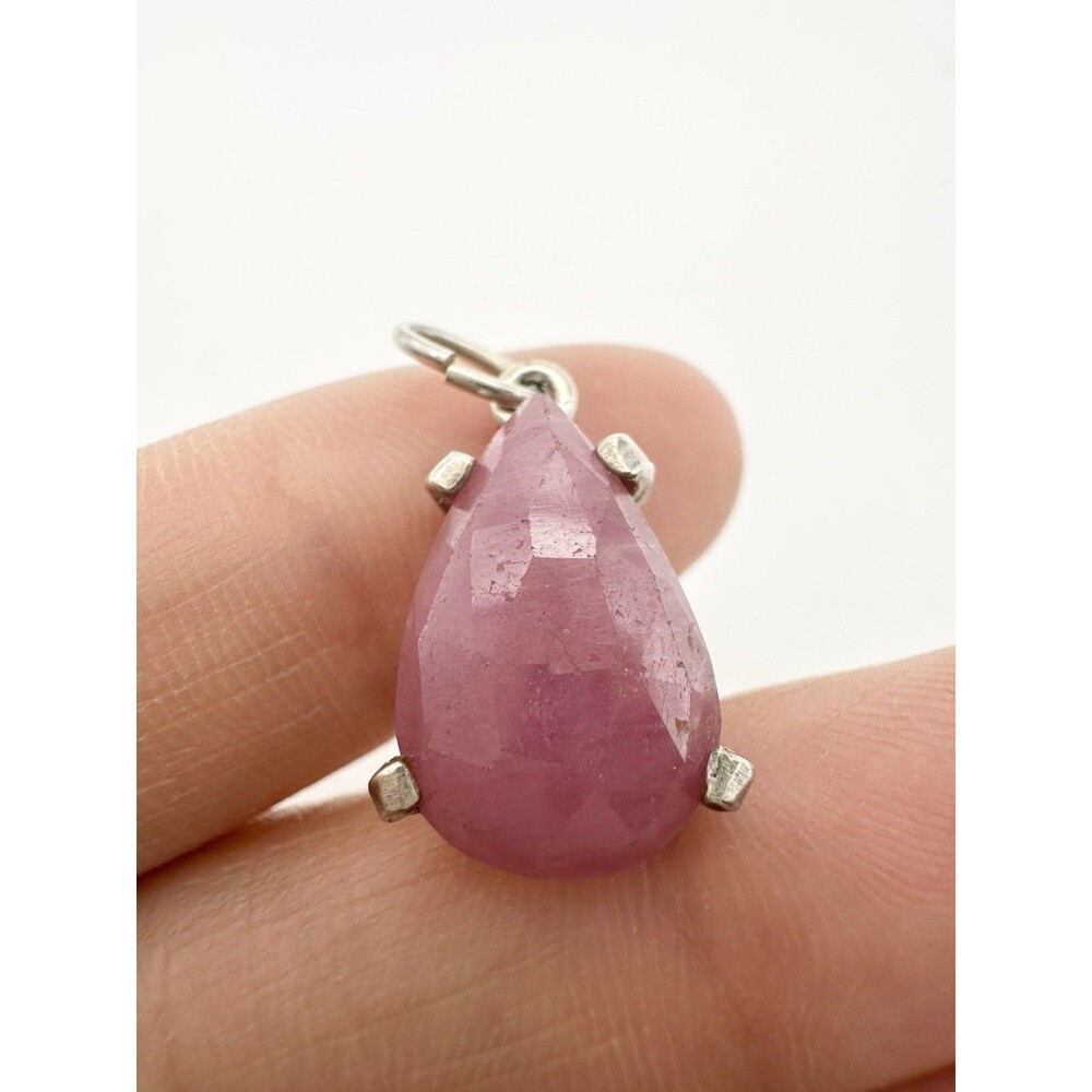 Pear Shape Faceted Ruby Pendant